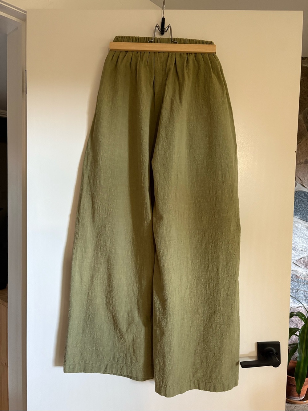 The Lullaby Club High Waist Wide Leg Pants Linen Cotton Matcha Avocado Pistachio - Picture 3 of 6